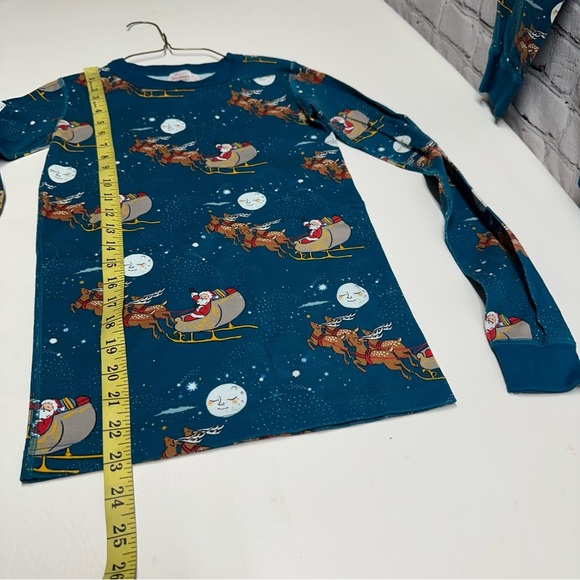 Hanna Andersson Kids Blue Santa Pajamas set Sz 169 cm US 14 organic cotton nwot - Picture 3 of 10